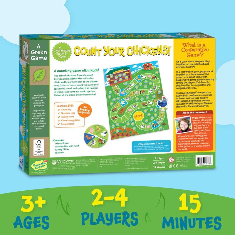 Peaceable Kingdom Count Your Chickens Award Winning Cooperative Counting Game for 2 to 4 Kids Ages 3+ - Image 4